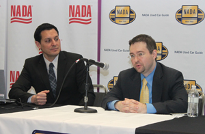 Jonathan Banks, Executive Automotive Analyst, NADA Used Car Guide and Steven Szakaly, NADA’s Chief Economist speak to the automotive press at the NADA Convention and Expo in New Orleans