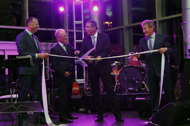 Ribbon cutting: Left to right: Frank Apa, President and General Manager, Lexus of Oakville, John Chapman, Emcee; Seiji  Ichii, President, Toyota Canada Inc. and Joe Zanchin, Partner, Lexus of Oakville