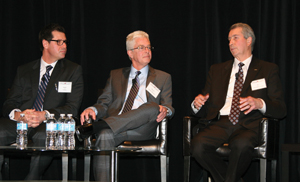 Dealer discussion panel, left to right Robert Varga (Walkway), Murray Clark (Oakville Volkswagen) and Ron Loveys (Whiteoak Ford-Lincoln)