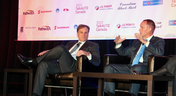 Christopher Pfaff, President and CEO, Pfaff Automotive Partners and Shawn Morris, V-P, Operations, Grand Touring Automobiles, discuss retail at last year’s TalkAUTO Canada conference