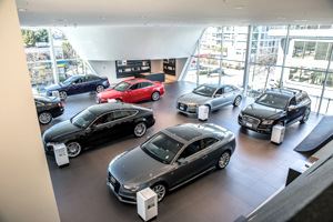 Extra head room on both showroom levels accentuates the feeling of space
