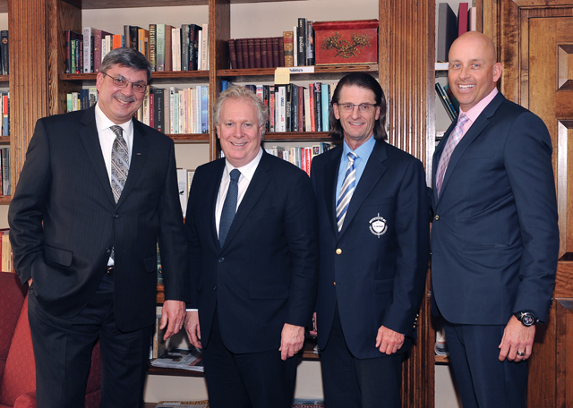 (From left to right) Rick Gauthier, President and CEO, CADA, Jean Charest, former Premier of Quebec, Steve Chipman, CADA Chairman, and Huw Williams, Director of Government Relations, CADA