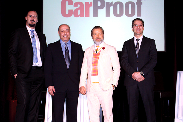 (From left to right) Bryan Leaitch, Manager, Certified Pre-Owned, Mazda Canada Inc., Luigi Fiorino, Manager, Used Vehicle Sales, Volkswagen Canada, Paul Potratz, COO, Potratz Advertising and Jaime Tekela, Director, Pre-Owned Operations, Pfaff Automotive Partners