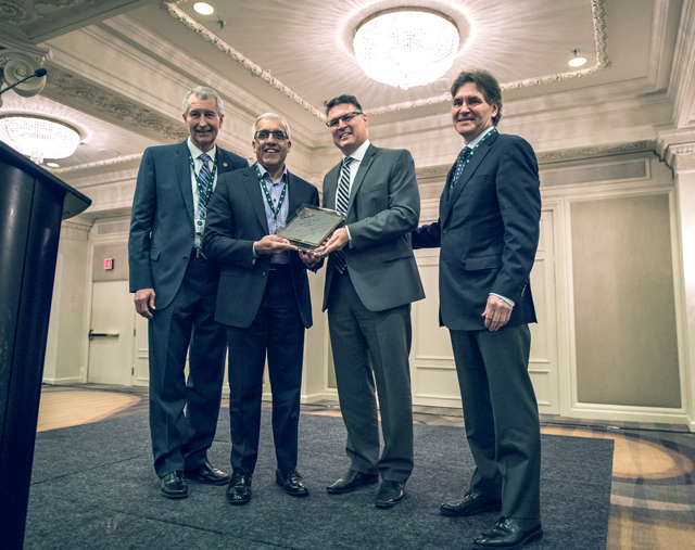 Honda: Ron Loveys, Senior Past Chairman, CADA, Jean Marc LeClerc, Vice-President, Honda/Acura Sales and Marketing, Nasir Kamrudin, Honda Dealer Council Chair, Surrey Honda, Surrey, B.C. Tim Ryan, Director, Industry Relations and General Counsel, CADA. 