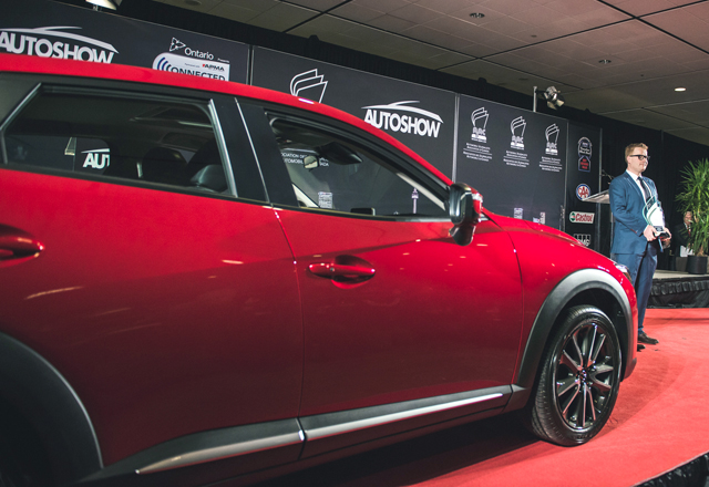 Vincent Reboul, Director of Marketing for Mazda Canada was on hand to accept the award 