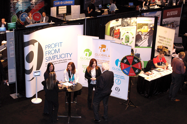 Vendors met with dealers on the trade show floor at Ontario Dealer Day