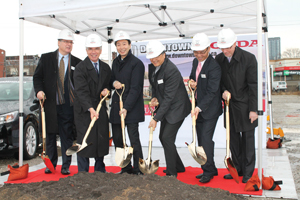 (Left to right) Jean Marc Leclerc, vice-president Honda Financial Services; Jerry Chenkin, executive vice-president Honda Canada Inc.; Takashi Sekiguchi, president and CEO, Honda Canada Inc.; Sylvester Chuang, president, Downtown Honda; Angus Tai, general manager, Downtown Honda; Dave Gardner, vice-president, Sales and Marketing, Honda Canada