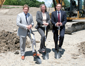 (Left to right), Christopher Endras, Wendy Durward and Mark Endras at the groundbreaking ceremony