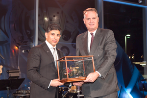 Ajay Dilawri, president, the Dilawri Group of Companies (left) with Tim A. Reuss, president and CEO, Mercedes-Benz Canada Inc. at the Mercedes-Benz Langley opening gala